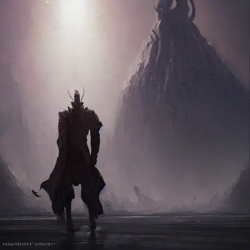 Image similar to nyarlathotep, dramatic light, painted by stanley lau, painted by greg rutkowski, painted by stanley artgerm, digital art, trending on artstation