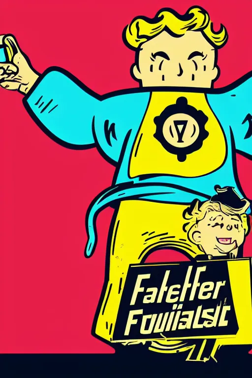 Image similar to fallout 7 6 retro futurist illustration art by butcher billy, sticker, colorful, illustration, highly detailed, simple, smooth and clean vector curves, no jagged lines, vector art, smooth andy warhol style