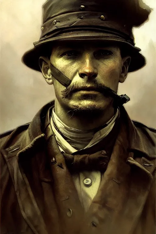 Image similar to hyperrealist portrait of a civil war soldier by jeremy mann and alphonse mucha, fantasy art, photo realistic, dynamic lighting, artstation, poster, volumetric lighting, very detailed faces, 4 k, award winning