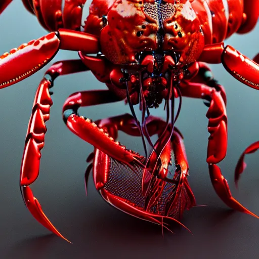 Prompt: net, beautiful lobster surrounded by internet hyperlinks | | artgerm, octane render, raytracing, 8 k, hd, tsutomu nihei, vibrant, detailed