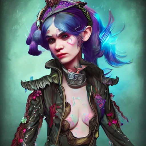 Prompt: grimes as a highly detailed game fairy character, trending on artstation, concept matte