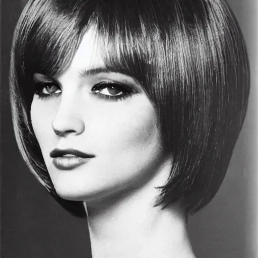 Prompt: hair cut style guide, 1970's