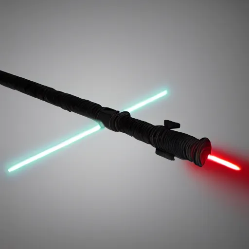 Image similar to a lightsaber. realistic 3 d render.