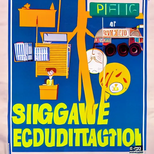 Image similar to a 1 9 9 0 s singapore public education poster