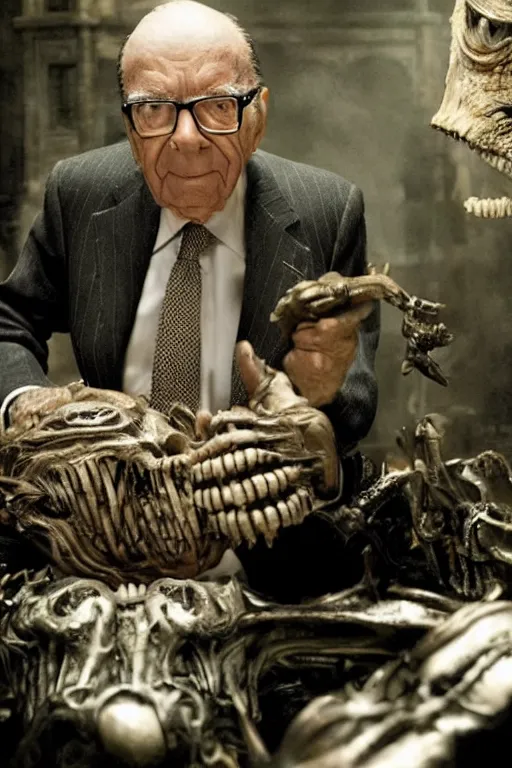 Prompt: !!! rupert murdoch!!! with!! a million eyes!!, photorealistic, cinematic lighting, highly detailed, very intricate, by guillermo del toro and hr giger