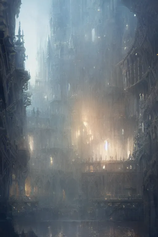 Image similar to Avalon the royal city of king arthur, intricate, elegant, volumetric lighting, digital painting, highly detailed, artstation, sharp focus, illustration, concept art, ruan jia, steve mccurry