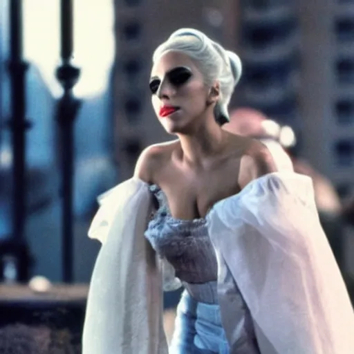 Image similar to movie screenshot of lady gaga in Evita 1996