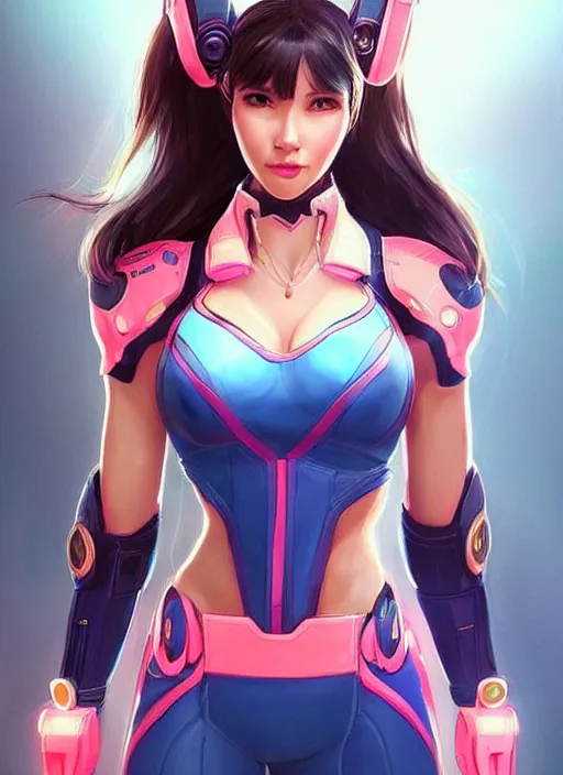 Image similar to beautiful portrait of a gorgeous personal trainer who looks like D. Va , character design by Ross Tran, artgerm detailed, soft lighting