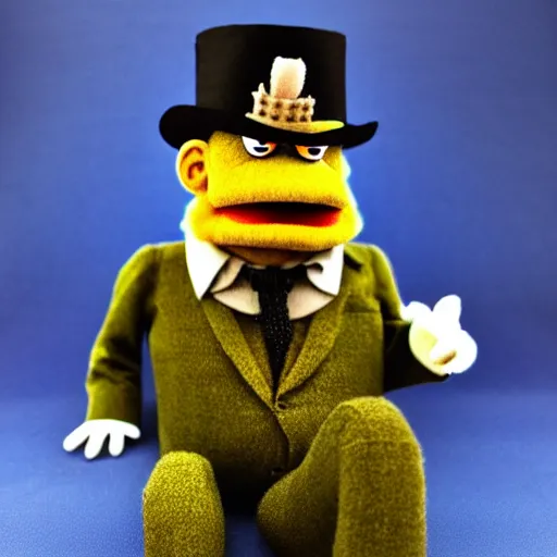 Image similar to winston churchill muppet, detailed, custom