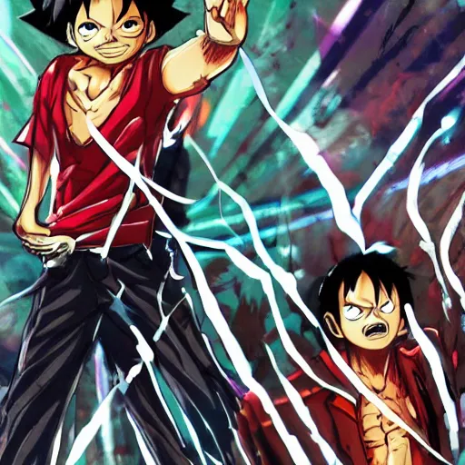 Image similar to luffy in matrix world