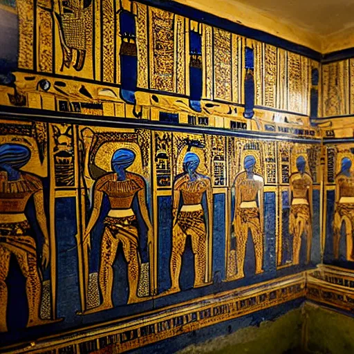 Prompt: bathroom in tutankhamun tomb