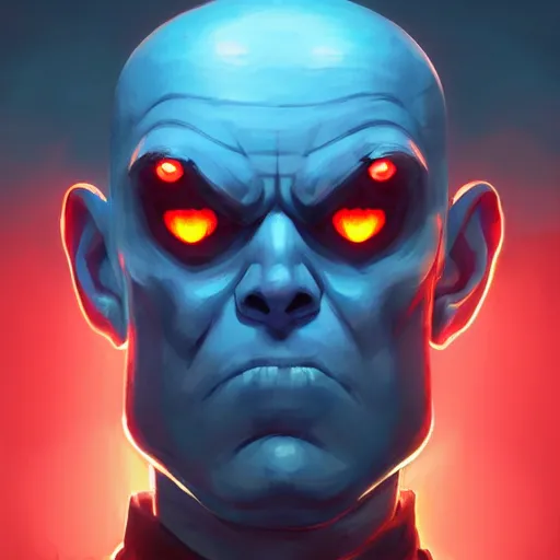 Prompt: centered portrait of an angry soldier with glowing red eyes, a bald head and blue skin, rogue trooper, cyberpunk dark fantasy art, gta 5 cover, official fanart behance hd artstation by jesper ejsing, by rhads, makoto shinkai and lois van baarle, ilya kuvshinov, ossdraws, unreal engine