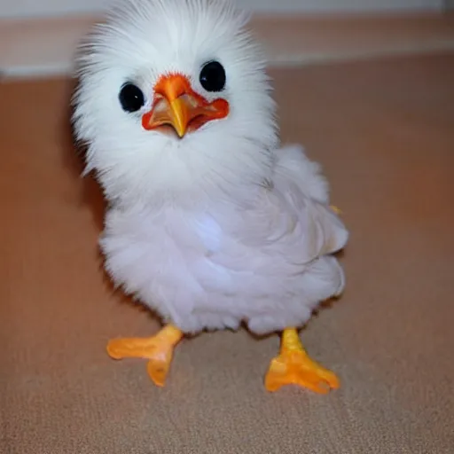 Image similar to cute baby chicken dressed as an inmate