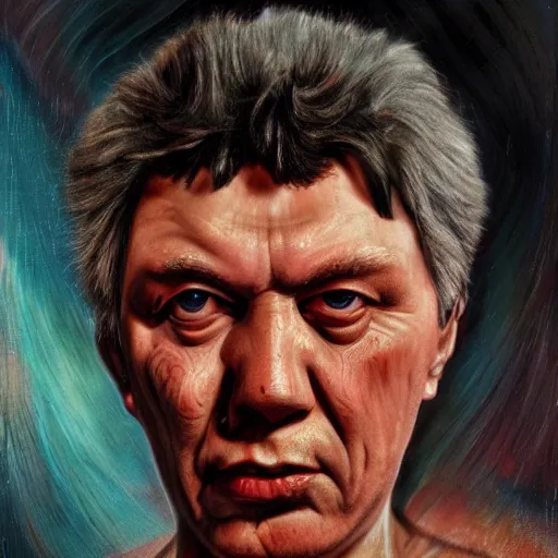 Prompt: bodyhorror portrait by h. r. giger of boris nemtsov degraded abomination, photo - realistic, color image, 2 k, highly detailed