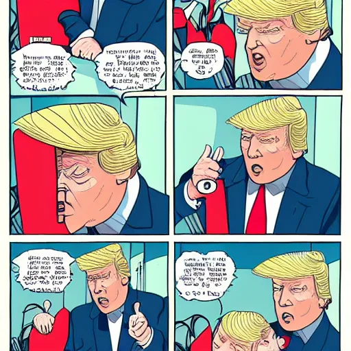 Prompt: donald trump as a big baby by chris ware