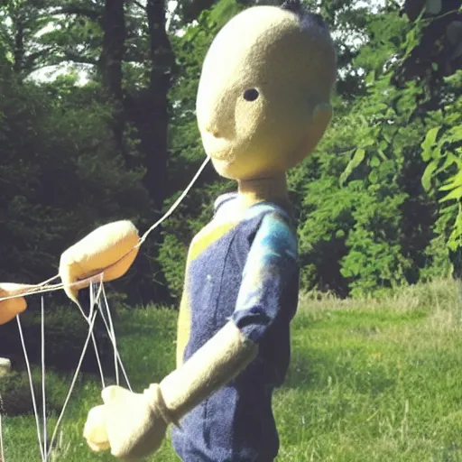 Image similar to a person connected to marionette strings