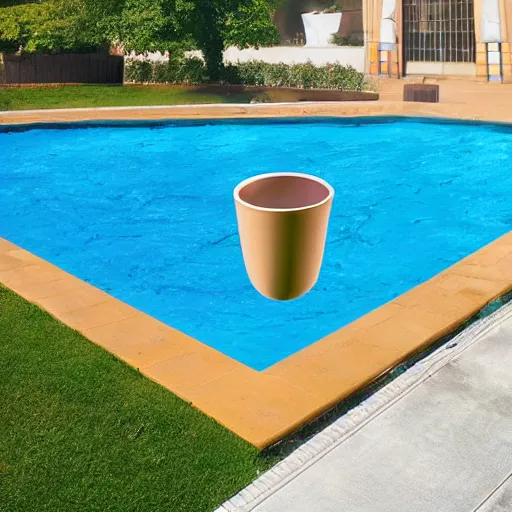 Image similar to a pool in the shape of a cup of coffie