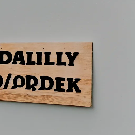 Image similar to a wooden sign that says daily, marker, handwritten