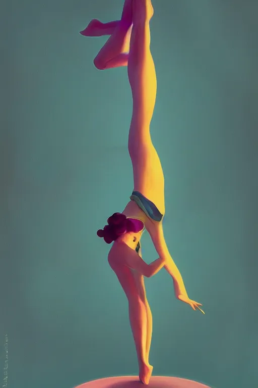 Image similar to A beautiful pole dancing fairie, symmetrical features, cinematic lighting, soft bokeh, fantasy, modern, colourful, highly detailed, digital painting, artstation, deviantart, concept art, sharp focus, illustration, by Edward Hopper and Rene Magritte