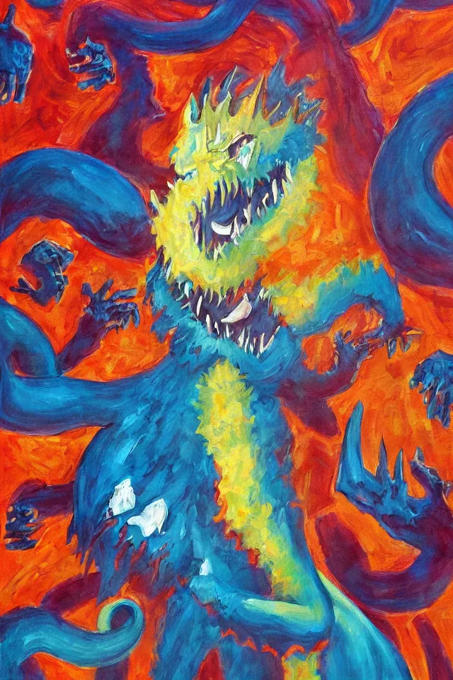 Image similar to a giant absract monster painting