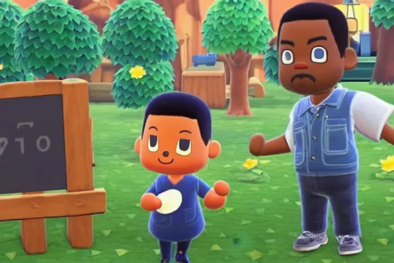 Image similar to chris rock slapping will smith, in animal crossing