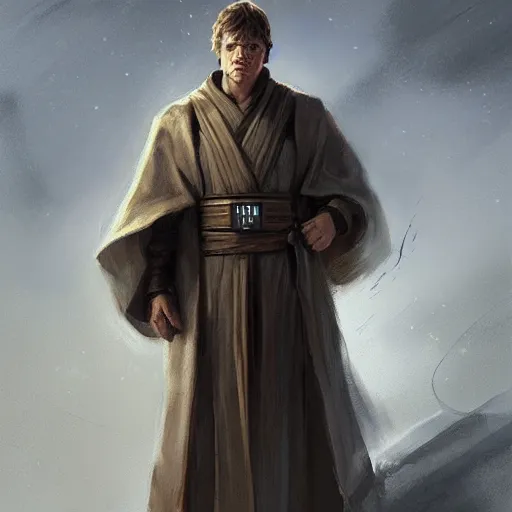 Image similar to portrait of a man by greg rutkowski, dan skywalker from star wars expanded universe, wearing jedi robes, he is about 2 0 years old, highly detailed portrait, digital painting, artstation, concept art, smooth, sharp foccus ilustration, artstation hq