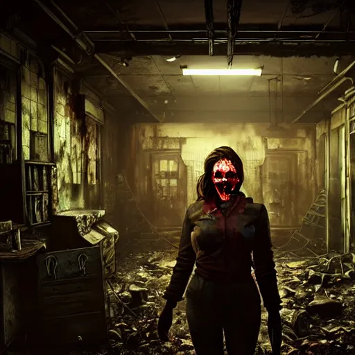 Image similar to fallout 5, shopkeeper angry bloody horror zombie, portrait, indoors dilapidated store interior, atmospheric lighting, painted, intricate, volumetric lighting, beautiful, daytime, overcast weather, sharp focus, deep colours, ultra detailed, by leesha hannigan, ross tran, thierry doizon, kai carpenter, ignacio fernandez rios