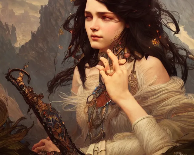 Image similar to photography of edward julius detmold, deep focus, d & d, fantasy, intricate, elegant, highly detailed, digital painting, artstation, concept art, matte, sharp focus, illustration, hearthstone, art by artgerm and greg rutkowski and alphonse mucha