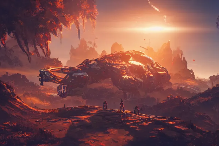 Image similar to slitherfang machine mecanical creature robot of horizon forbidden west horizon zero dawn radiating a glowing aura global illumination ray tracing hdr fanart arstation by ian pesty and alena aenami artworks in 4 k