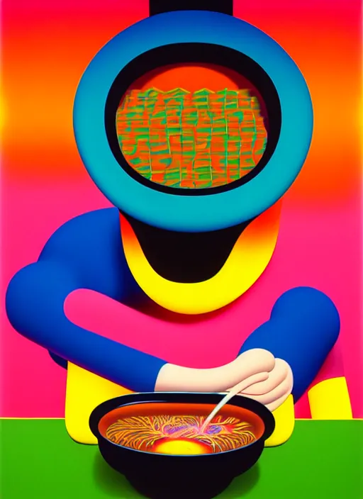 Image similar to hot soup by shusei nagaoka, kaws, david rudnick, airbrush on canvas, pastell colours, cell shaded, 8 k