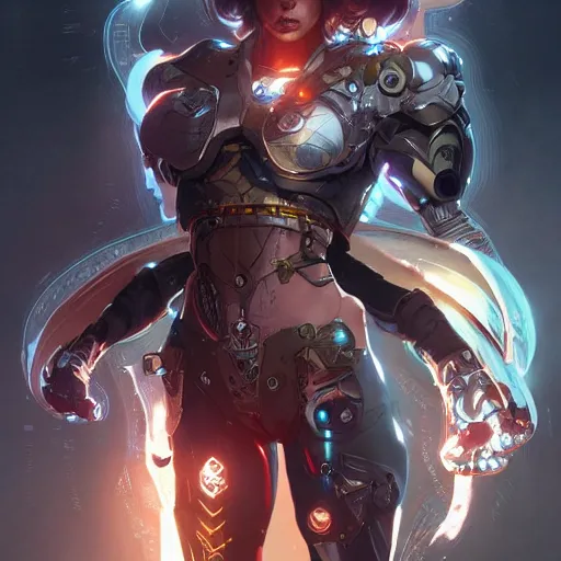 Prompt: cyborg warlock entanglement milky way, epic lighting, sketch illustration, concept art, ultra detailed, art by artgerm and greg rutkowski and alphonse mucha