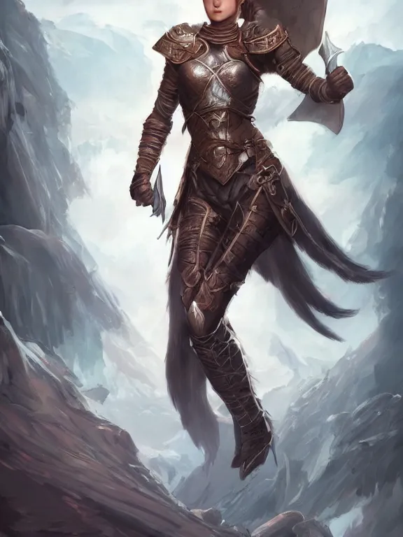 Prompt: a beautiful hyper realistic detailed epic concept art showing a noble knight women with her fist up and her spirit of the great raccoon gradian above her, by artgerm, charlie bowater, in the style of dragon age, featured on artstation