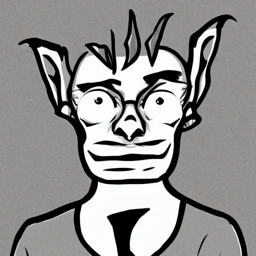 Image similar to portrait of a goblin, single subject, illustration, cartoon, comic, anime, vector art, simple background