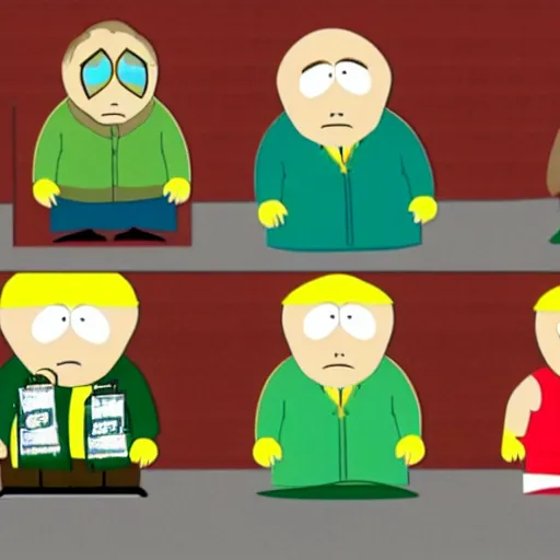 Prompt: jeff lebowski as south park character