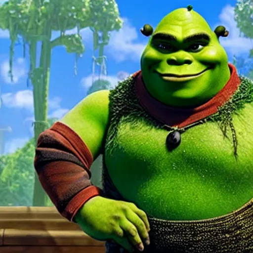 Prompt: elon shrek, shreklon, elon the dreamworkw ogre