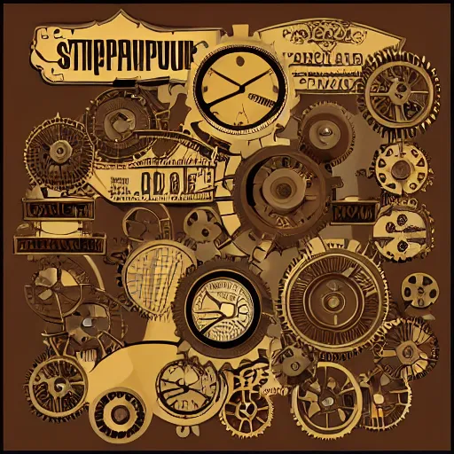 Prompt: steampunk graphic texture vector