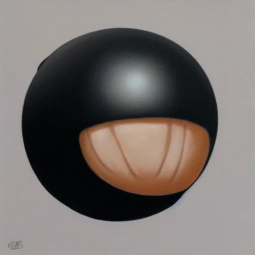 Image similar to realistic painting of the black sphere from gantz