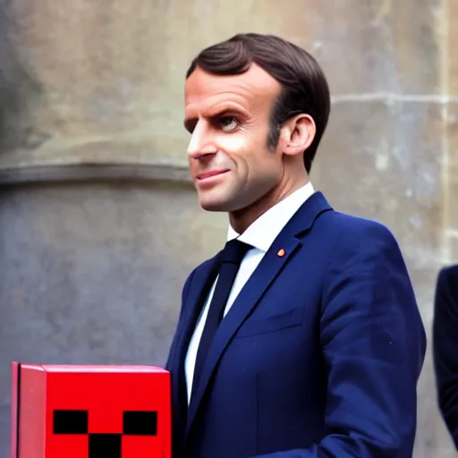 Prompt: Emmanuel Macron in Mario world