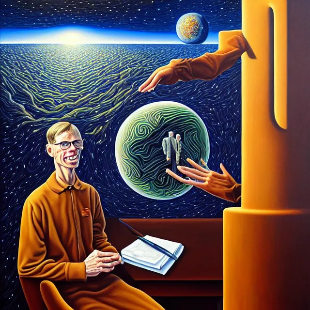 Image similar to an oil on canvas portrait painting of john carmack, surrealism, surrealist, cosmic horror, rob gonsalves, high detail