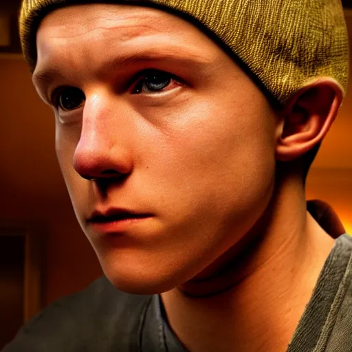 Image similar to Tom Holland as Jesse Pinkman, HD, photorealistic, cinematic lighting