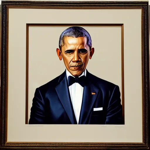 Image similar to “Kehinde Wiley portrait of Obama”