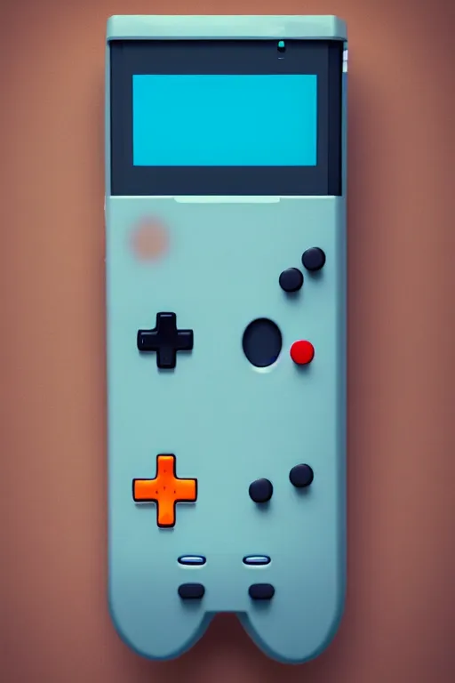 Prompt: A realistic image of an anthropomorphic gameboy BMO from adventure time, accurate, unreal engine 4k