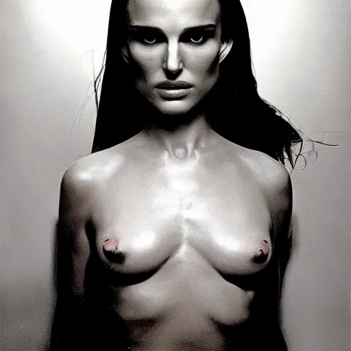 Image similar to natalie portman by h. r. giger