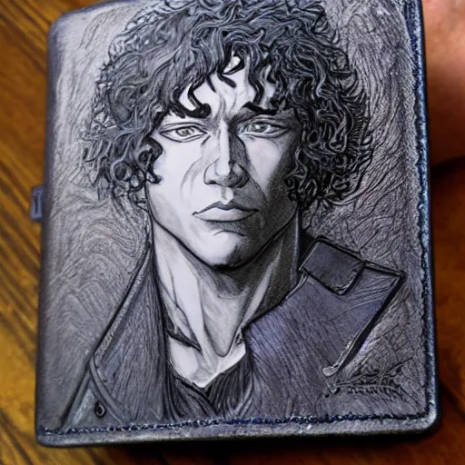 Image similar to jace balaren the wallet sculpter. portrait by rebecca guay