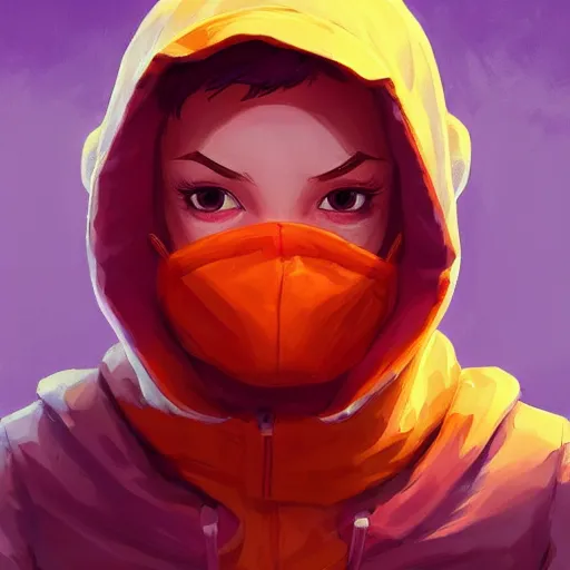 Image similar to Angel cherub balaclava orange hoodie fantasy art apex fortnite Video game icon, 2d game art gta5 cover , official fanart behance hd artstation by Jesper Ejsing, by RHADS, Makoto Shinkai and Lois van baarle, ilya kuvshinov, rossdraws