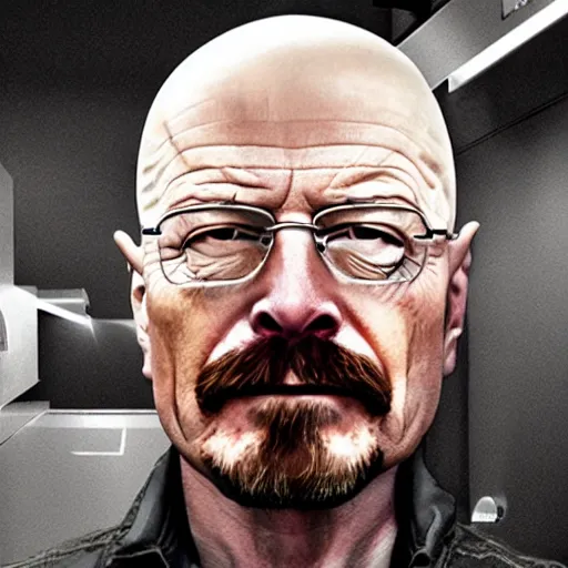 Image similar to Walter white in the kitchen with Elon musk 8k