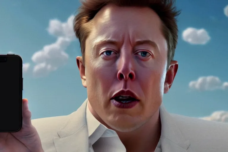 Image similar to hyperrealism aesthetic ridley scott and denis villeneuve style photography of a detailed giant elon musk, siting on a detailed ultra huge toilet and scrolling his smartphone in hyperrealism scene from detailed art house movie in style of alejandro jodorowsky and wes anderson