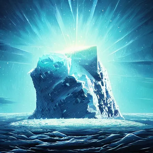 Prompt: an iceberg made of rock floating in space, by anato finnstark, by alena aenami, by john harris