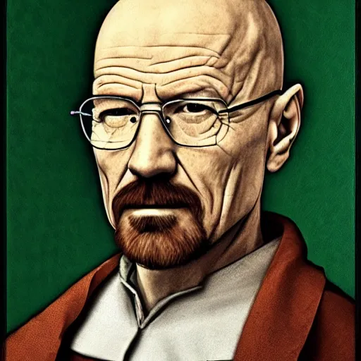 Image similar to renaissance portrait of walter white