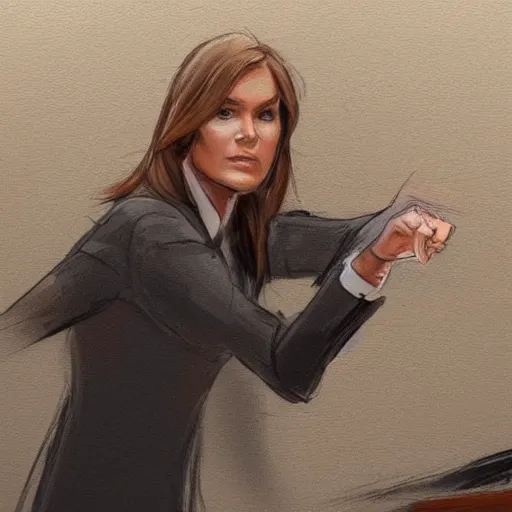 Image similar to olivia benson pointing in court, digital painting, ultradetailed, artstation, ultradetailed, pinterest,